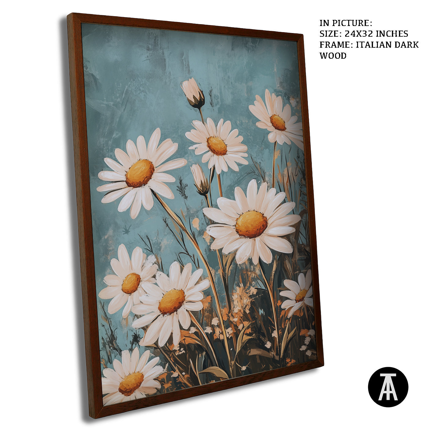 Artwork in Dark Wood Frame