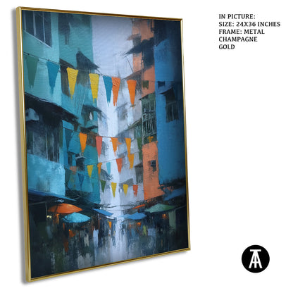 Artwork in Light Brown Frame