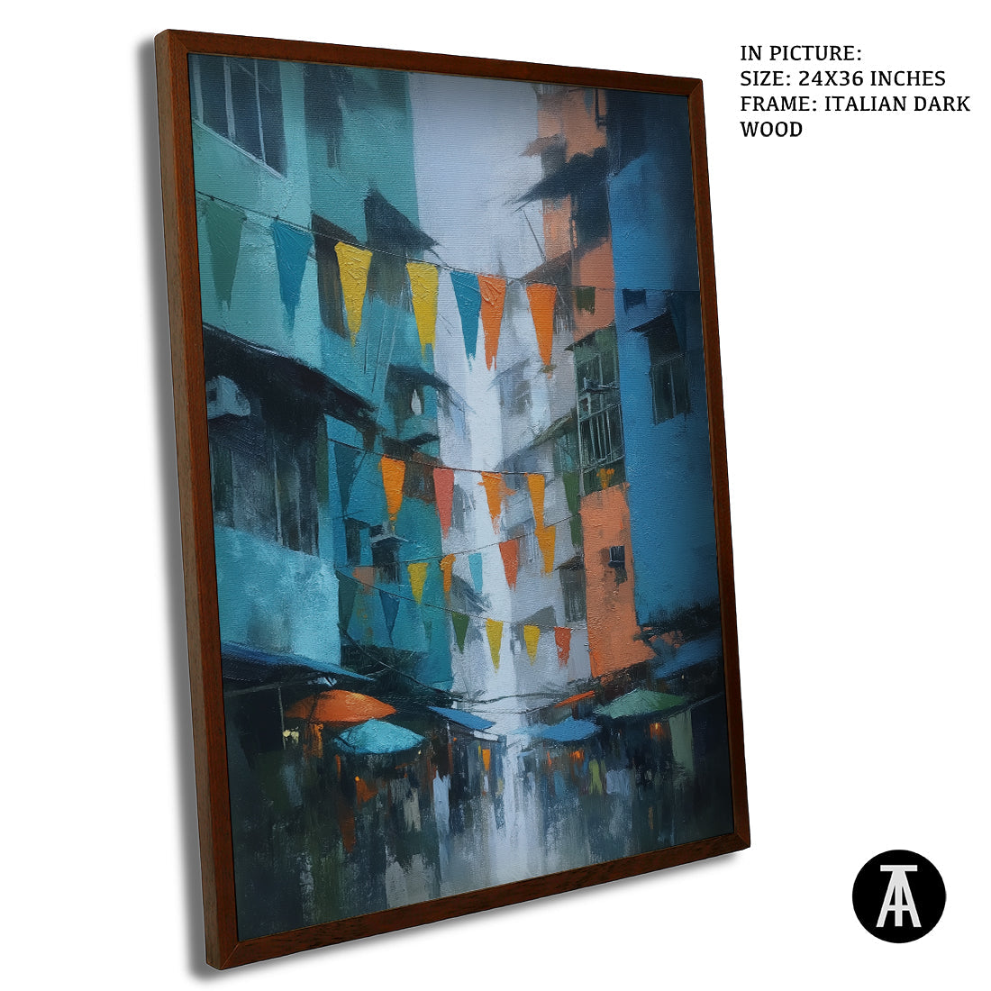 Artwork in Dark Brown Frame