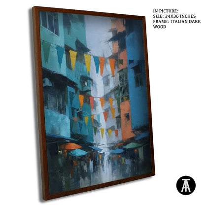 Artwork in Dark Brown Frame