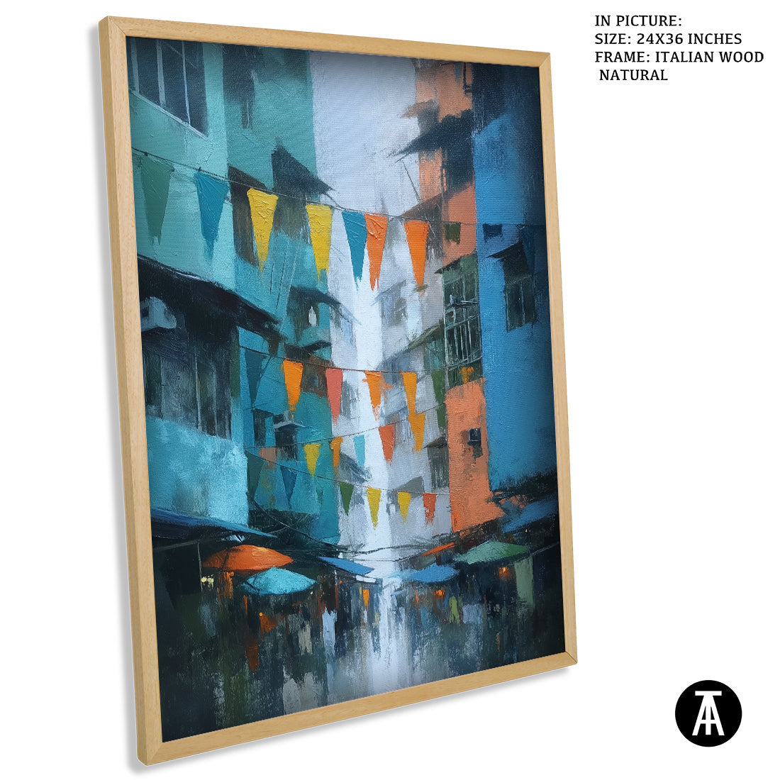 Artwork in Dark Wood Frame