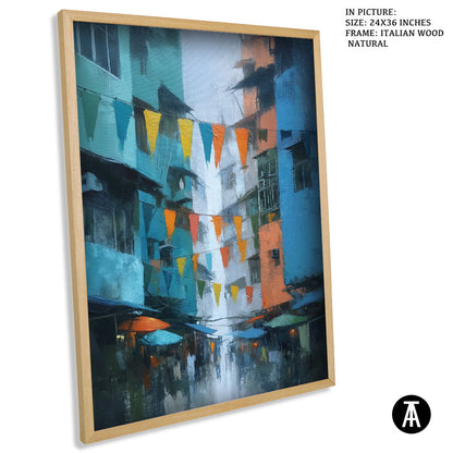 Artwork in Dark Wood Frame