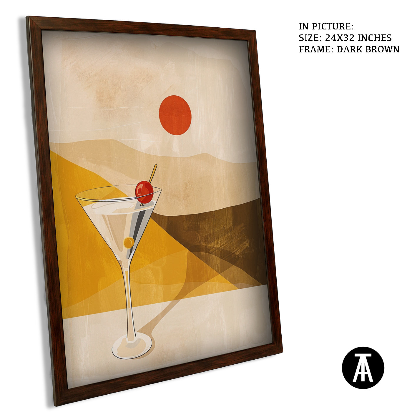 Artwork in Dark Brown Frame