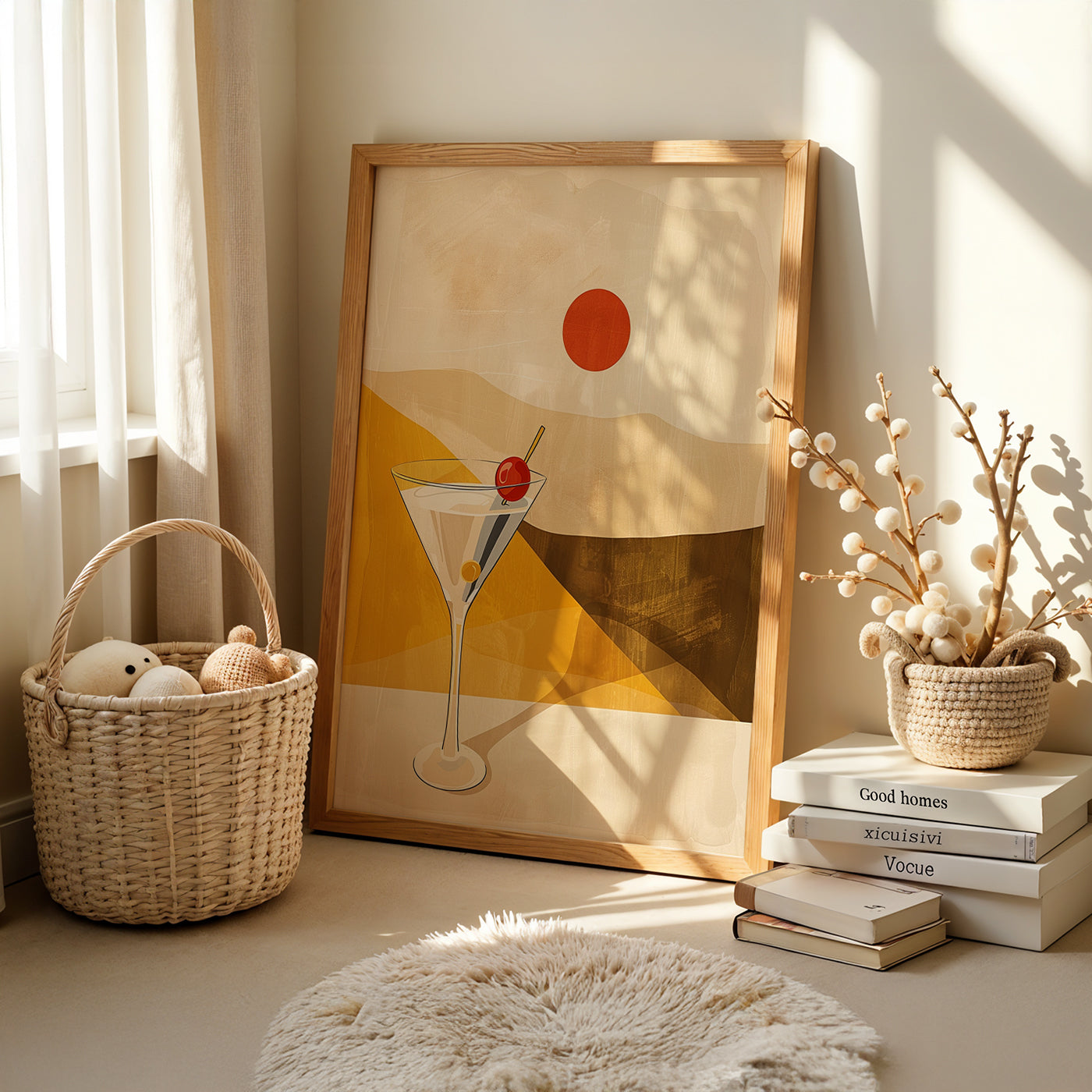 Boho Art Painting in a Lifestyle Setting