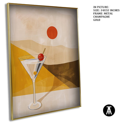 Artwork in Metal Champagne Gold Frame
