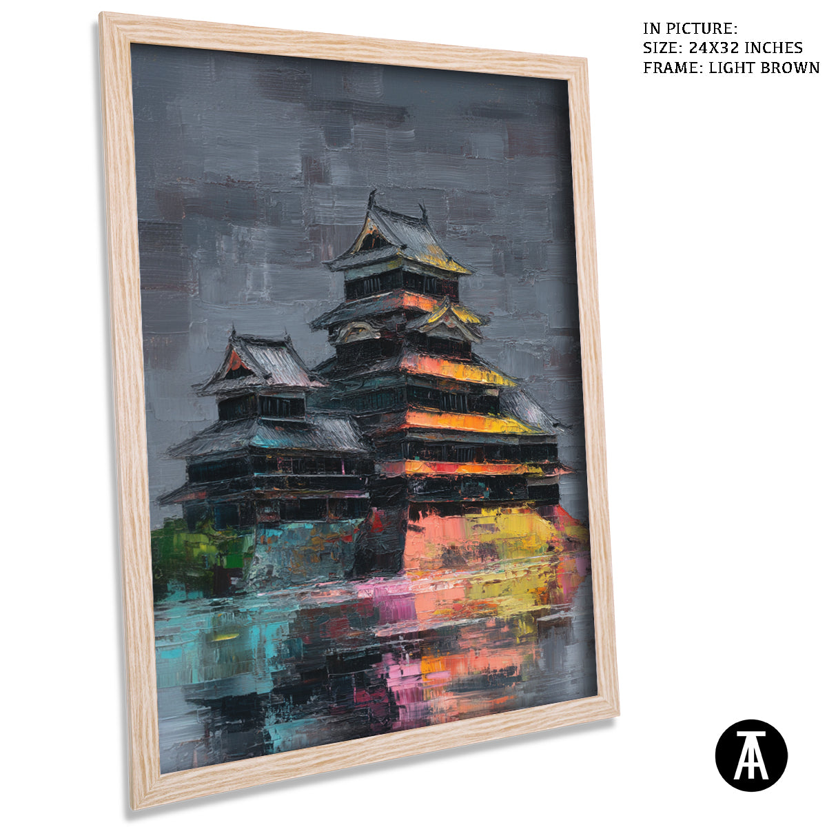 Artwork in Dark Brown Frame
