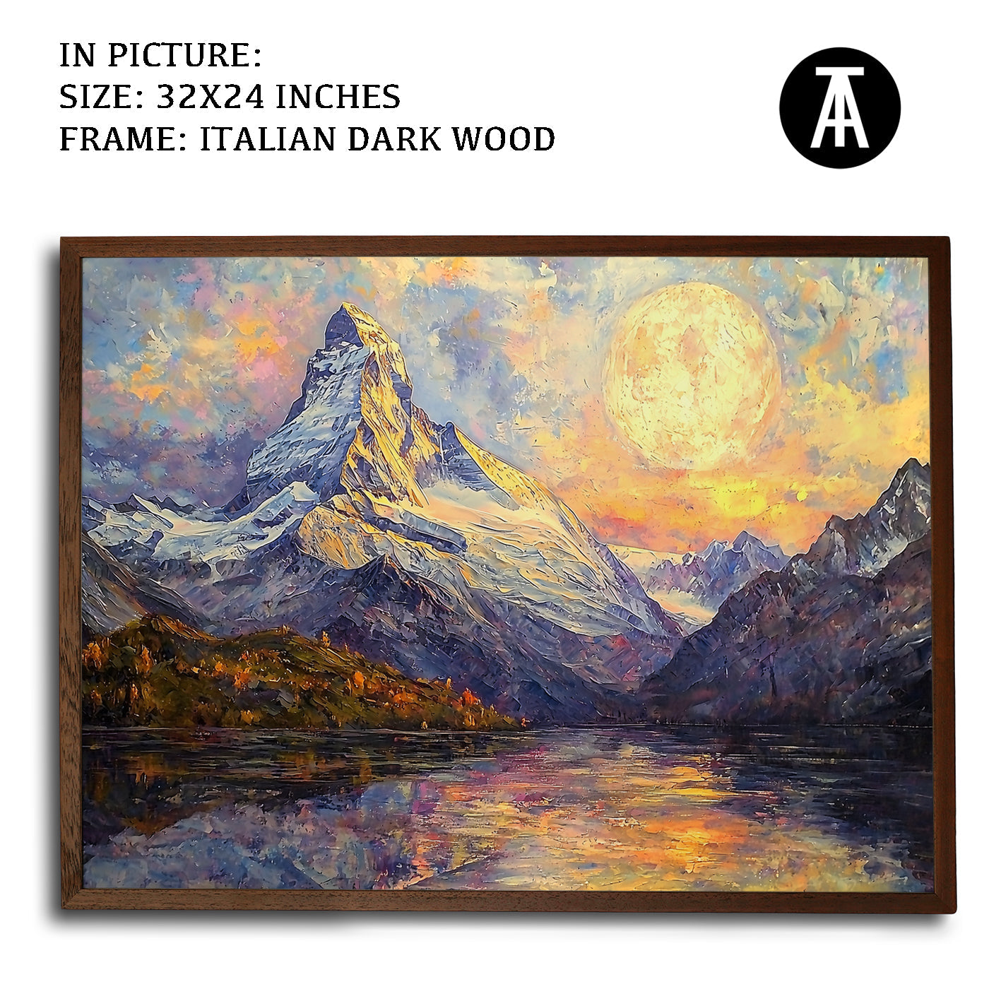 Artwork in Dark Wood Frame