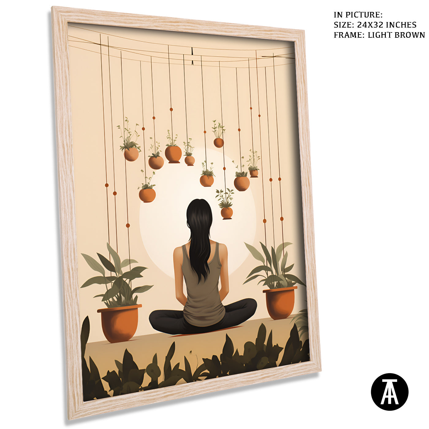 Artwork in Dark Brown Frame
