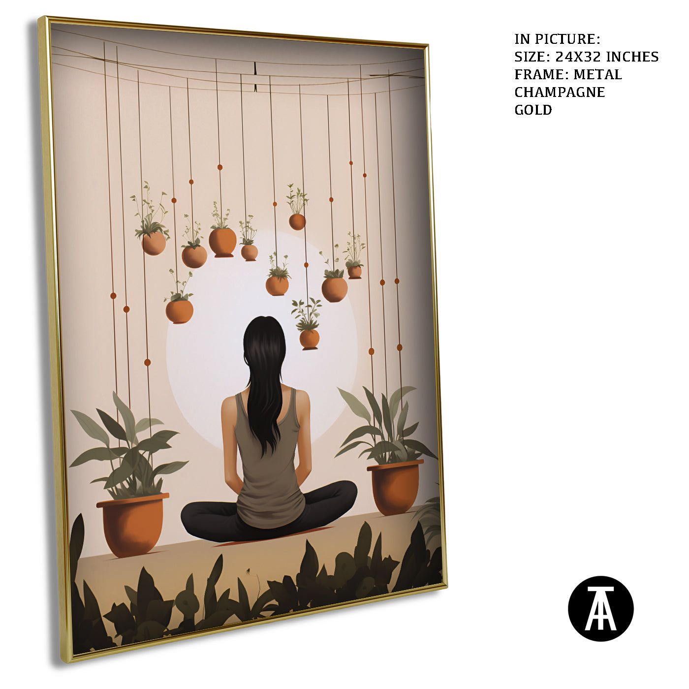 Artwork in Light Brown Frame