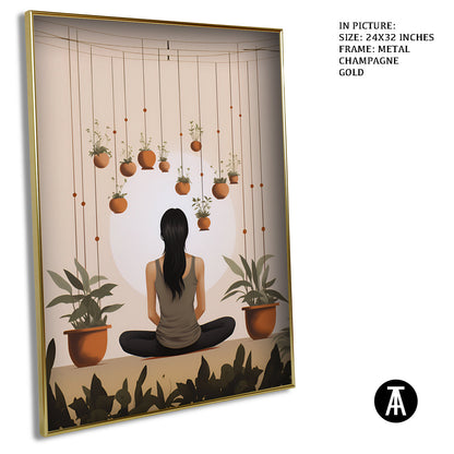 Artwork in Light Brown Frame