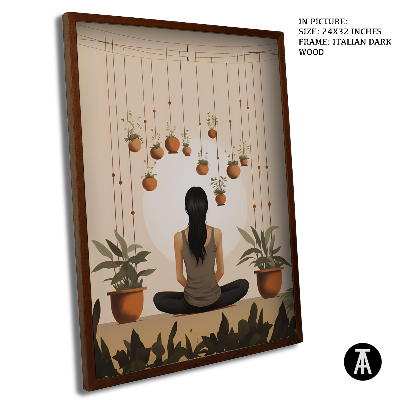 Artwork in Dark Wood Frame