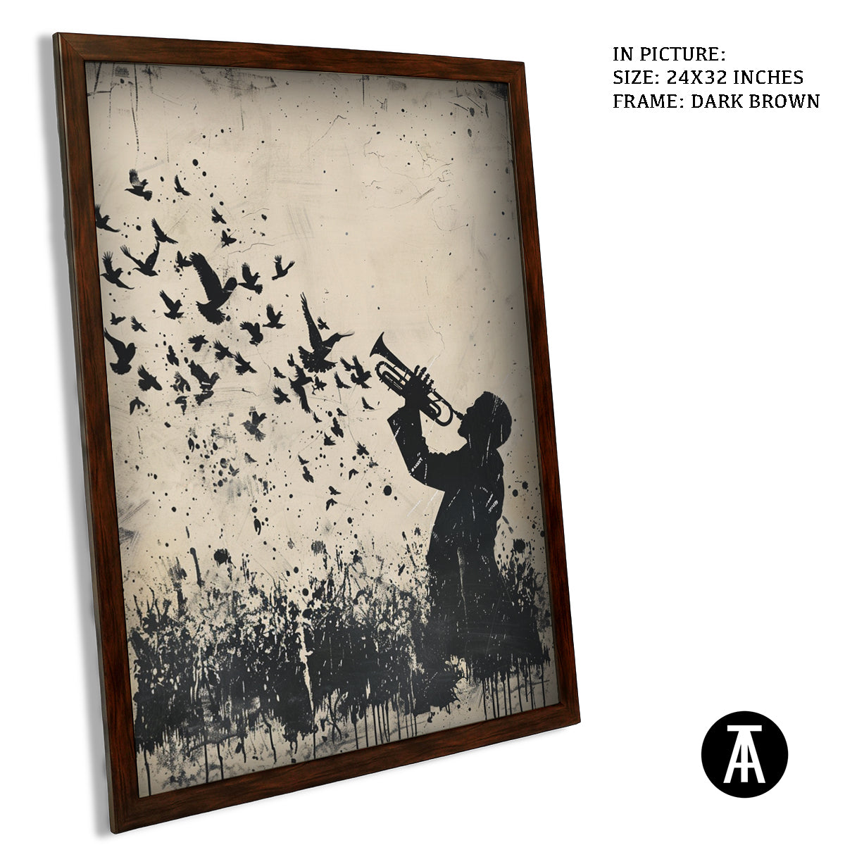 Sample Artwork in Dark Brown Frame