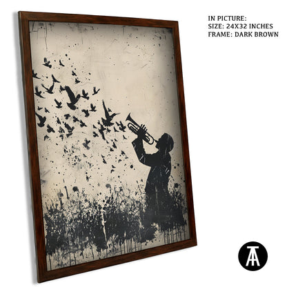 Sample Artwork in Dark Brown Frame
