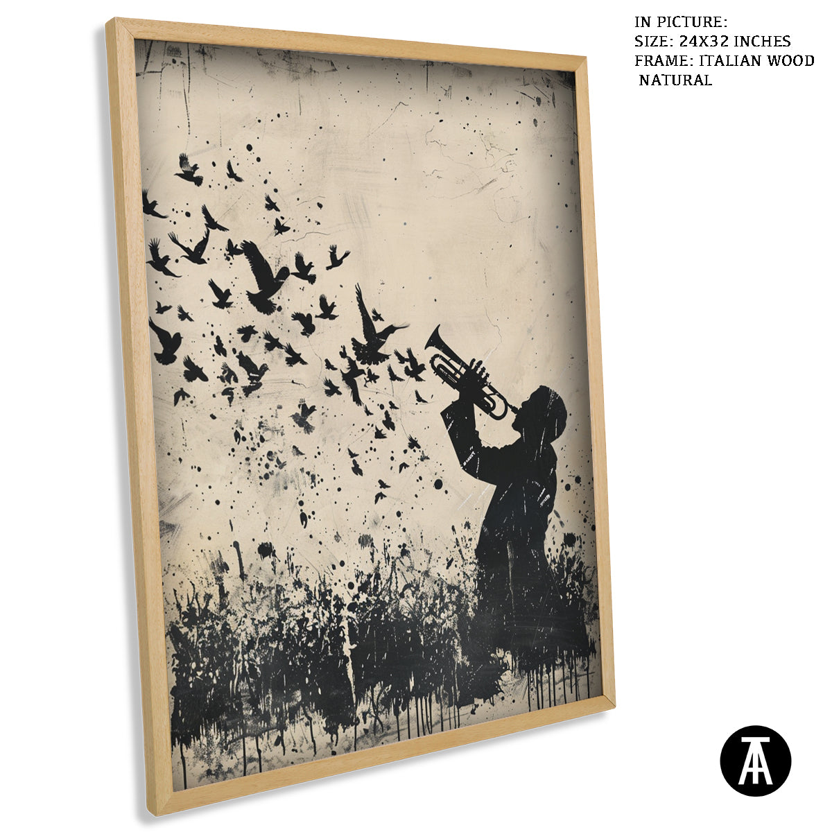Sample Artwork in Italian Wood Framing Natural