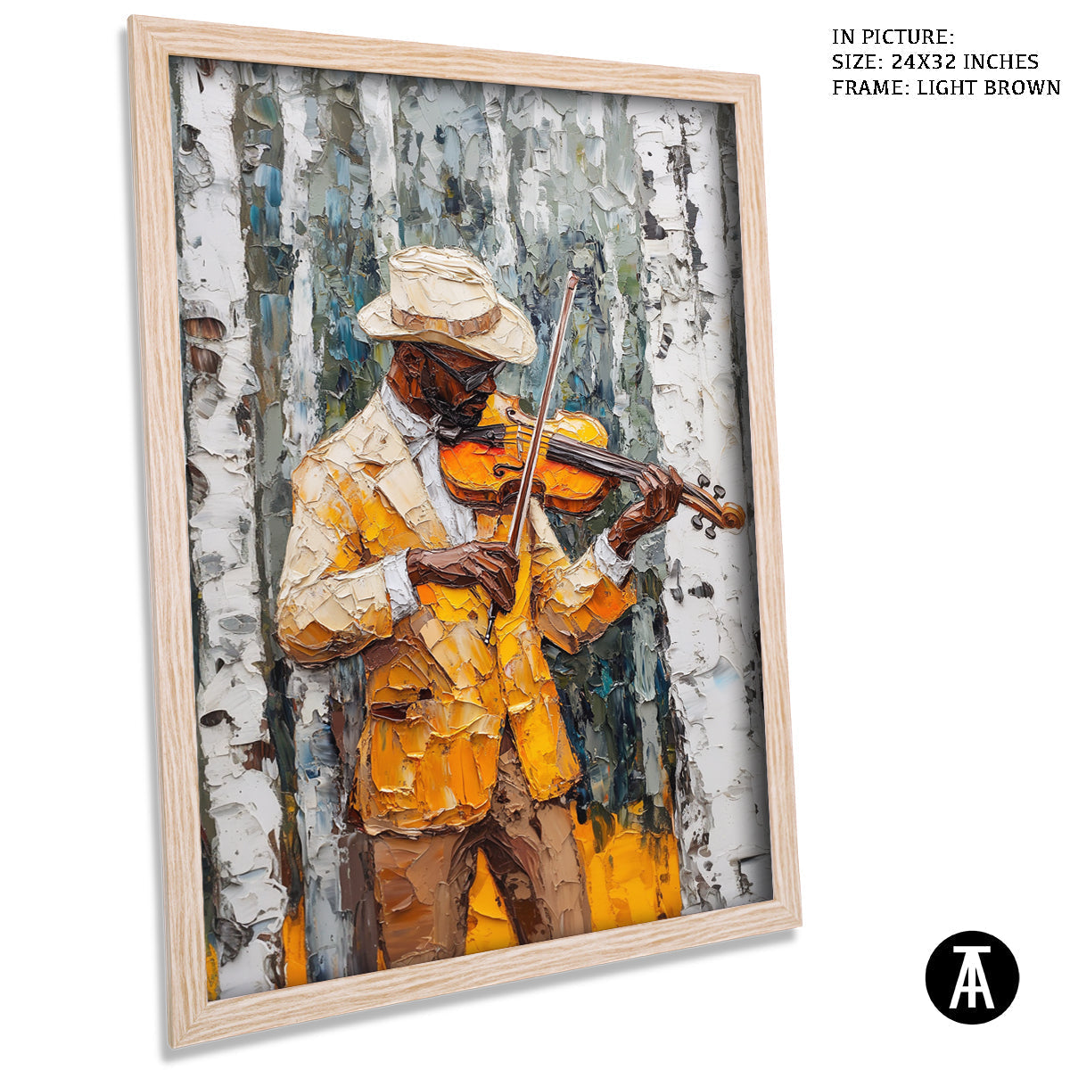 Artwork in Dark Brown Frame