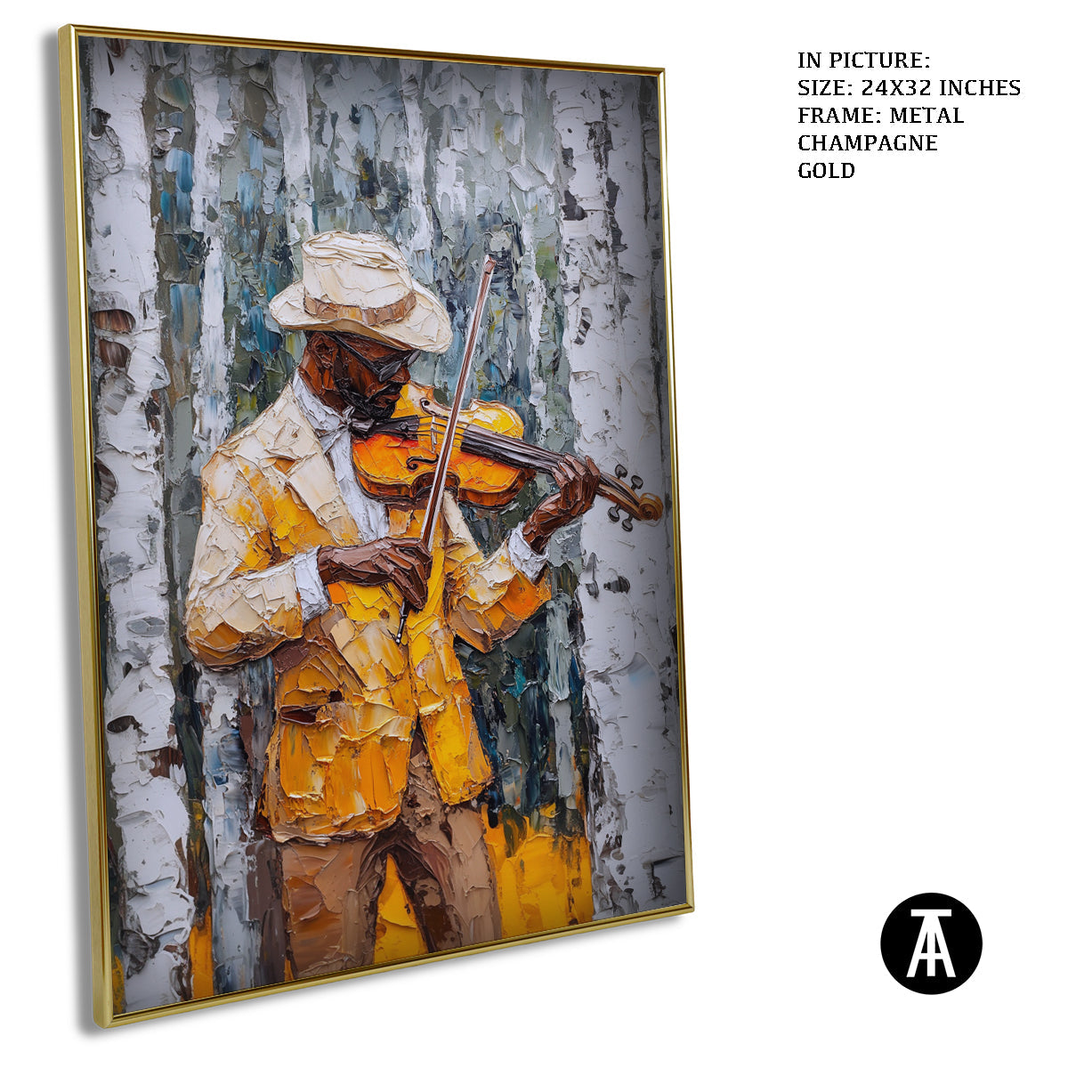 Artwork in Light Brown Frame