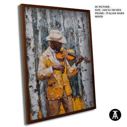 Artwork in Dark Wood Frame