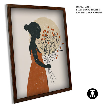 Artwork in Dark Brown Frame