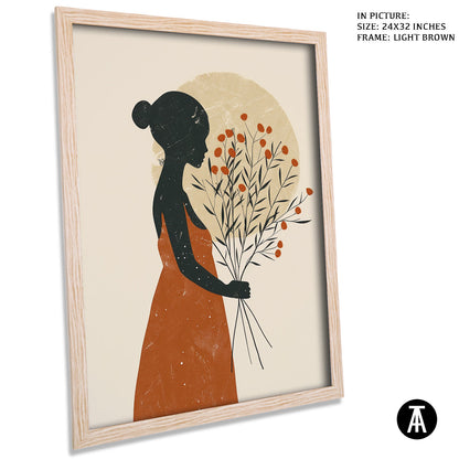 Artwork in Light Brown Frame