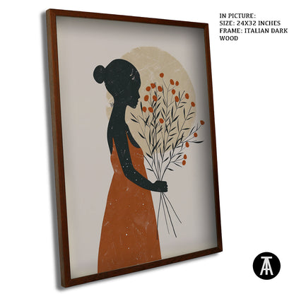 Artwork in Dark Wood Frame