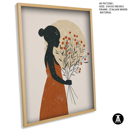 Artwork in Natural Wood Frame