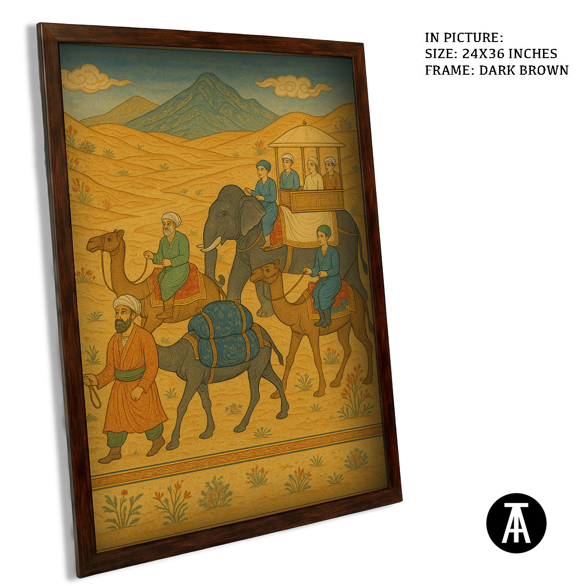 Artwork in Dark Brown Frame