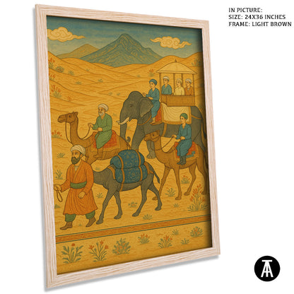 Artwork in Light Brown Frame