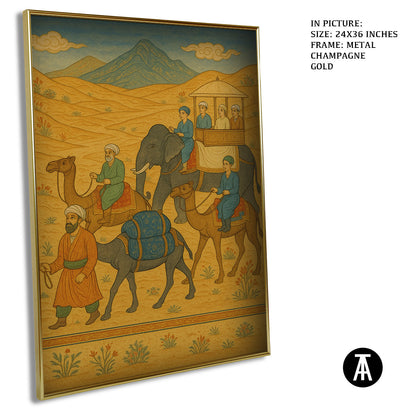 Artwork in Metal Champagne Gold Frame