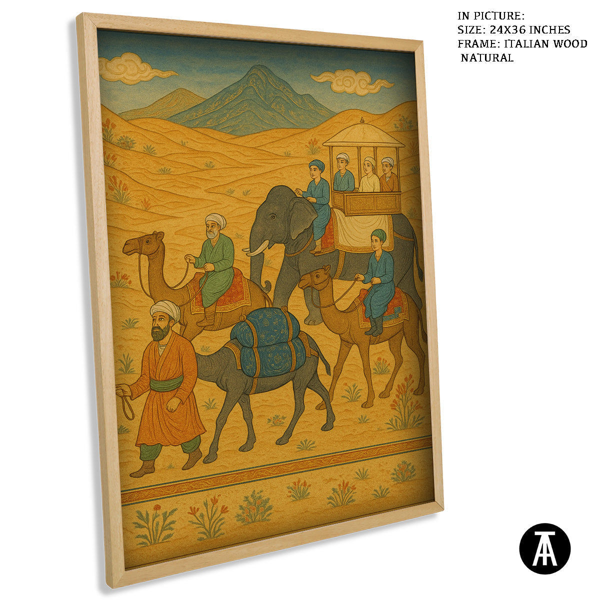 Artwork in Natural Wood Frame