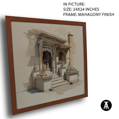 Artwork in Mahogany Finish Frame