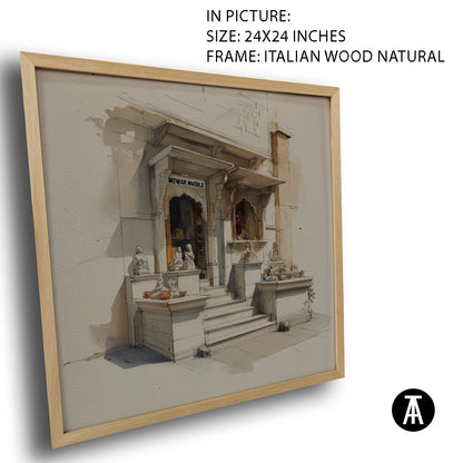 Artwork in Natural Wood Frame