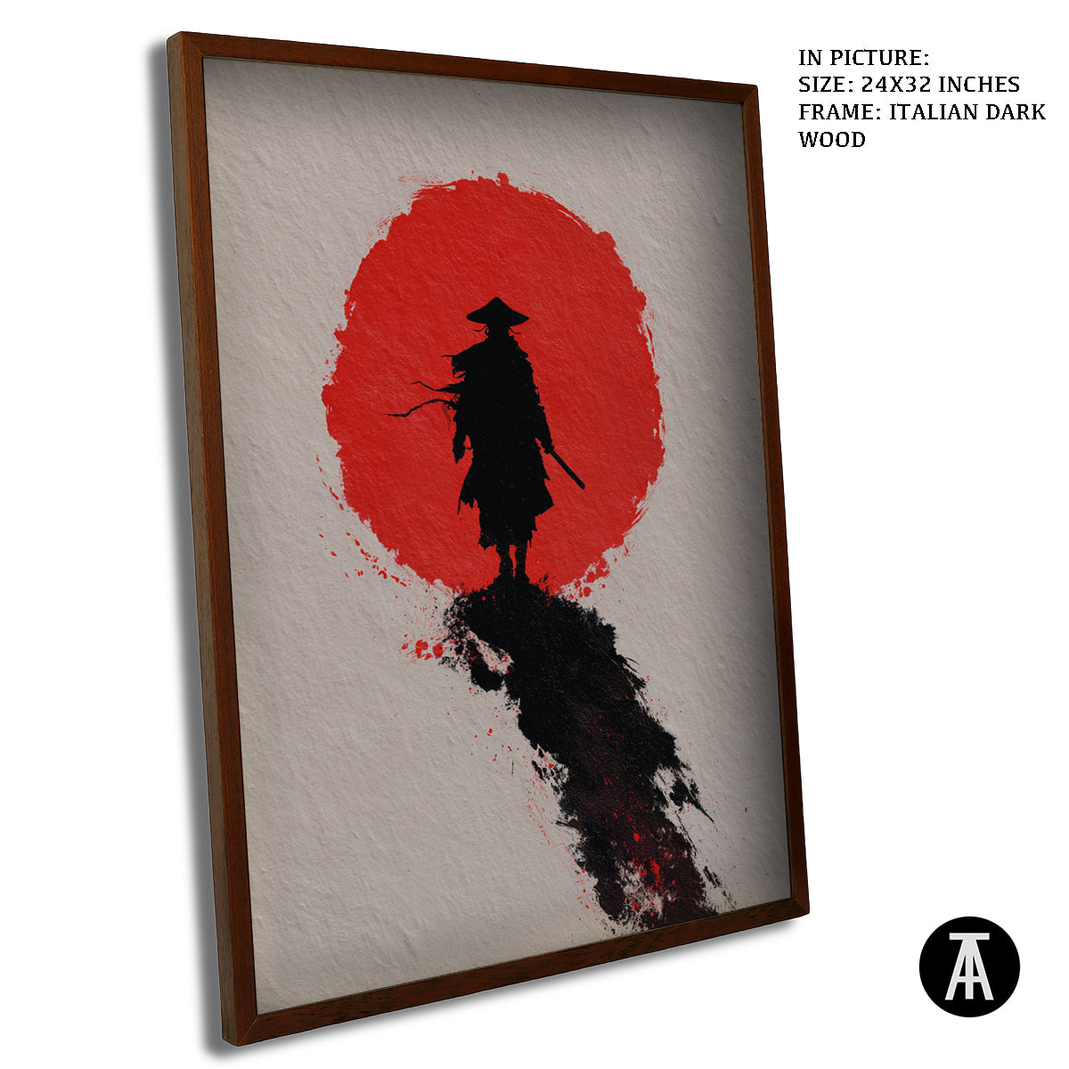 Artwork in Dark Wood Frame