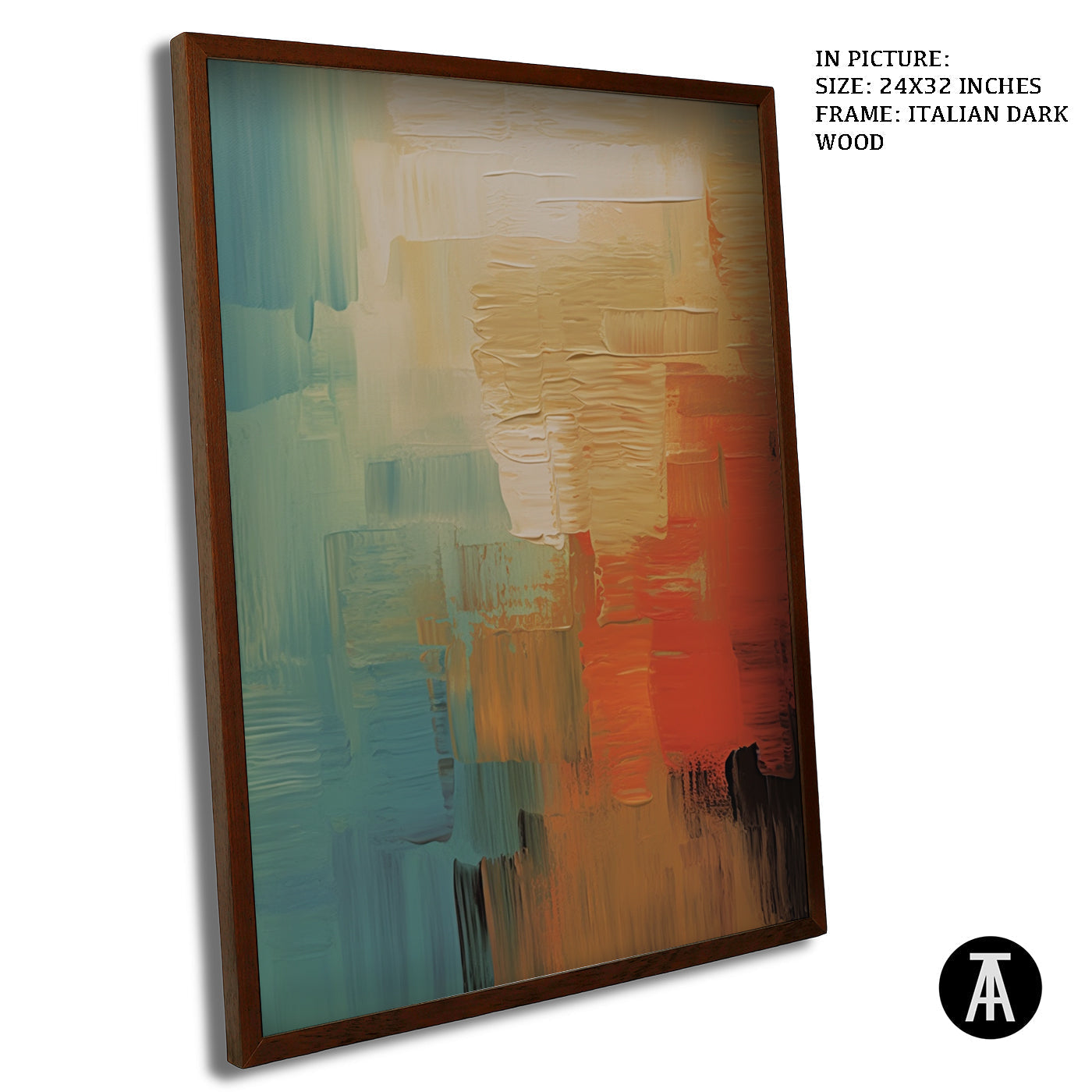 Artwork in Dark Wood Frame