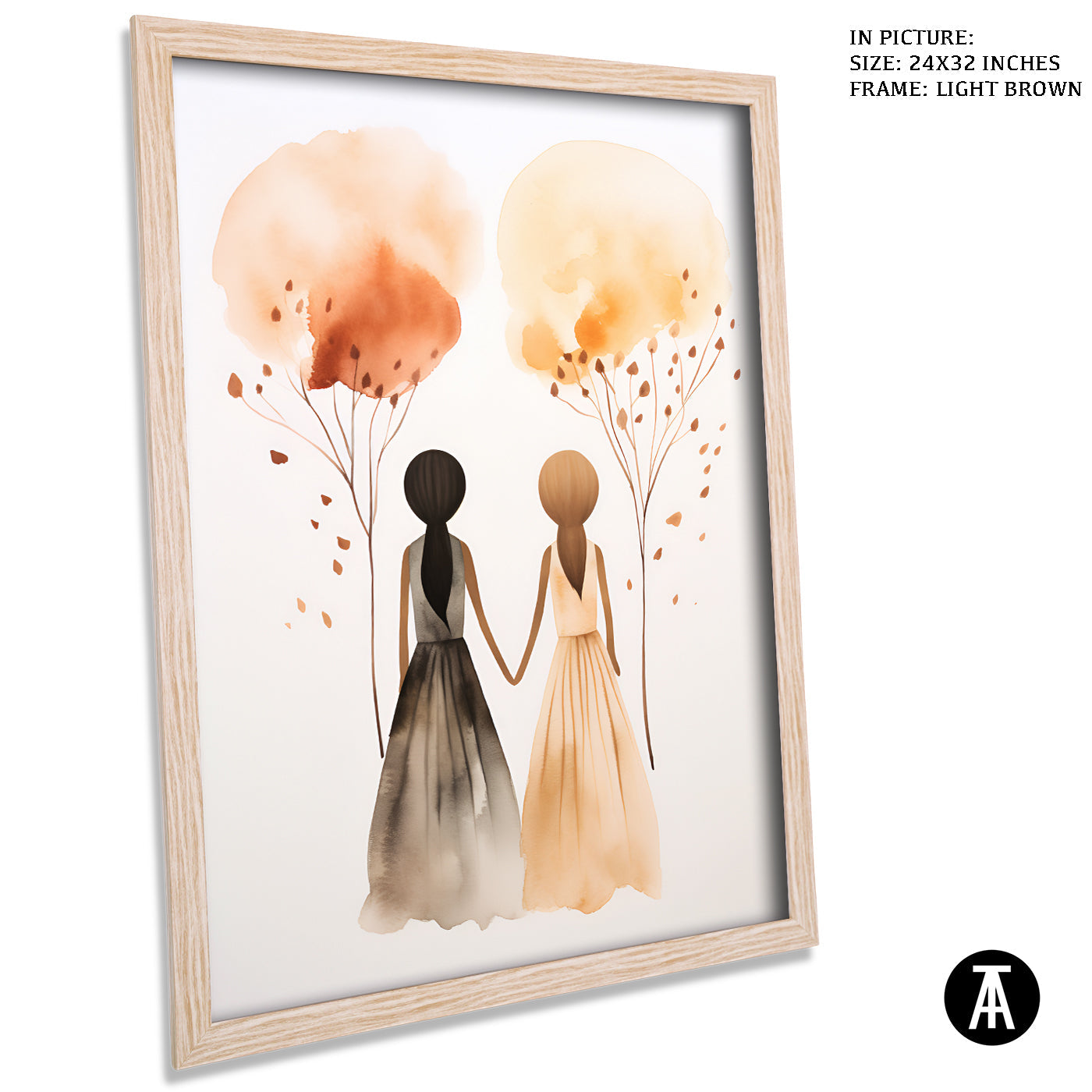 Artwork in Dark Brown Frame