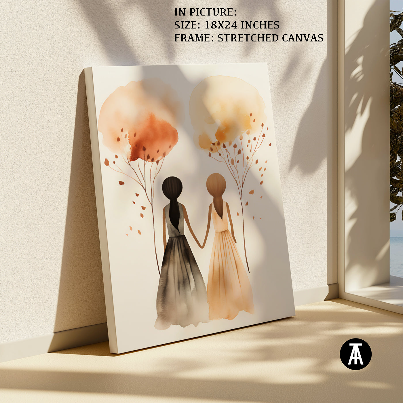 Artwork in Natural Wood Frame