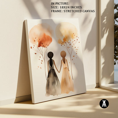 Artwork in Natural Wood Frame