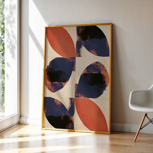 Abstract Art in a Lifestyle Setting Mirrored Bronze And Light by NYC Abstract