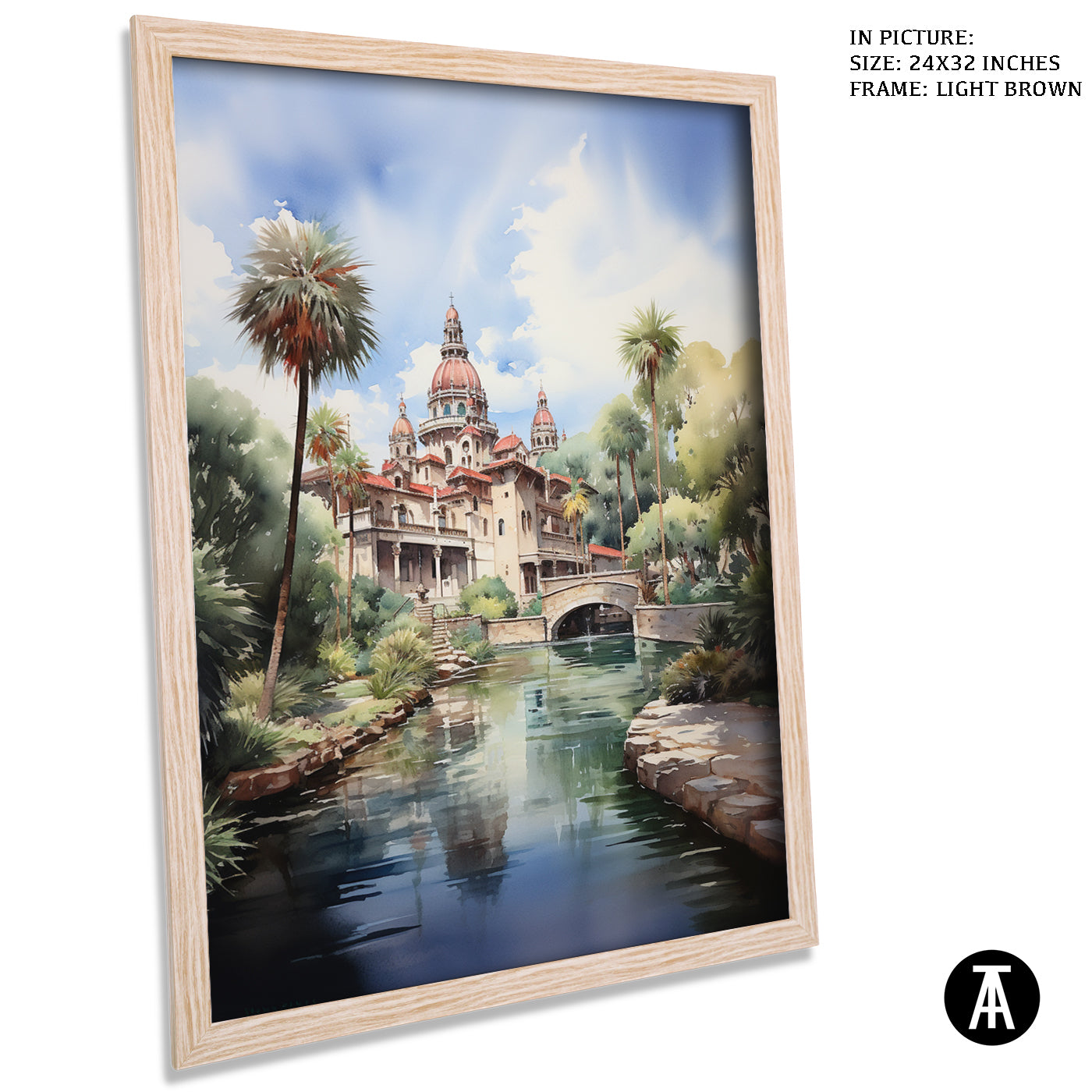 Artwork in Dark Brown Frame
