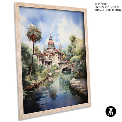 Artwork in Dark Brown Frame