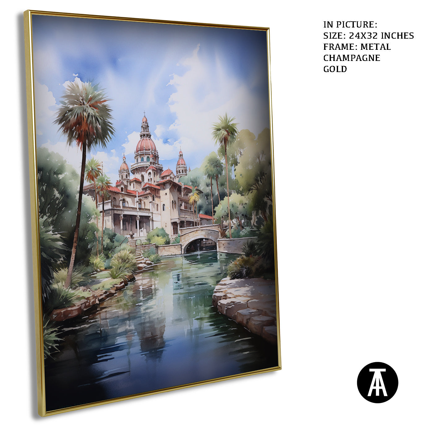 Artwork in Light Brown Frame