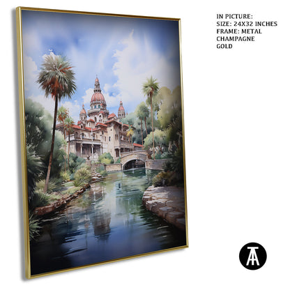 Artwork in Light Brown Frame
