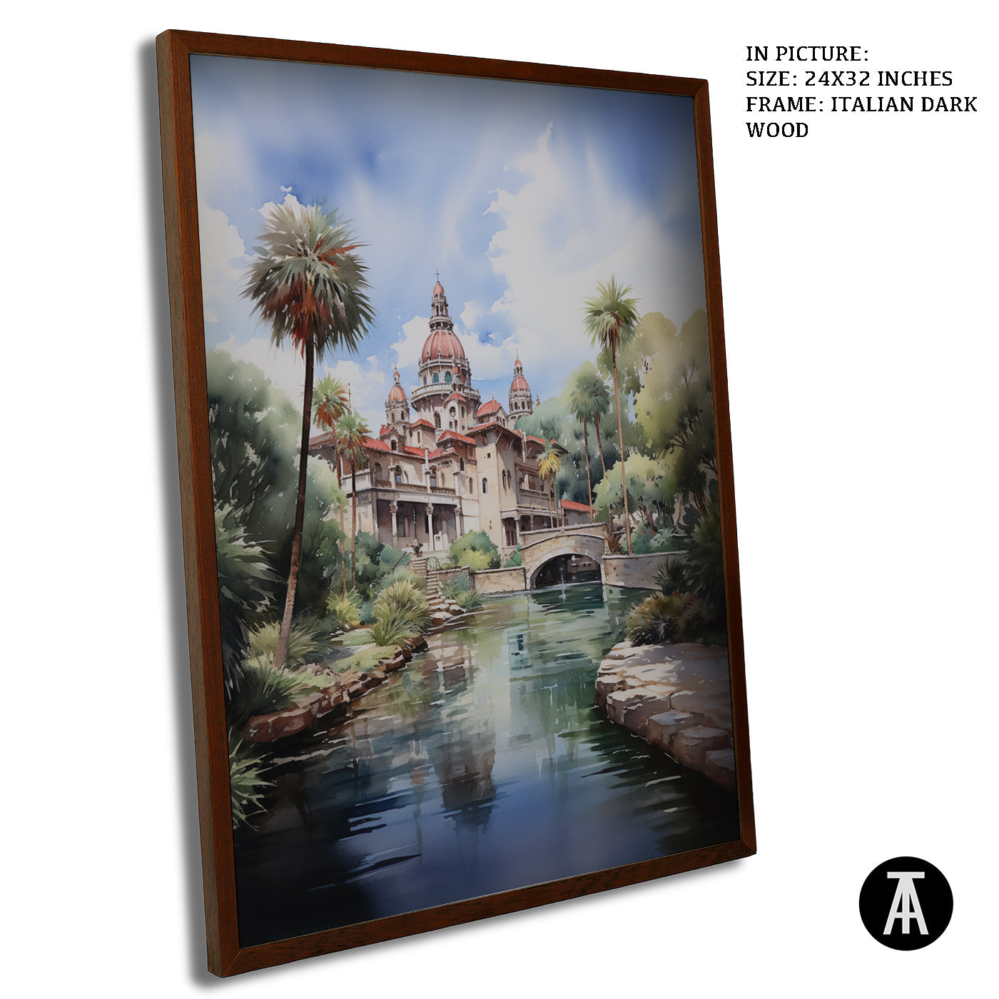Artwork in Dark Wood Frame