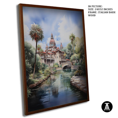 Artwork in Dark Wood Frame