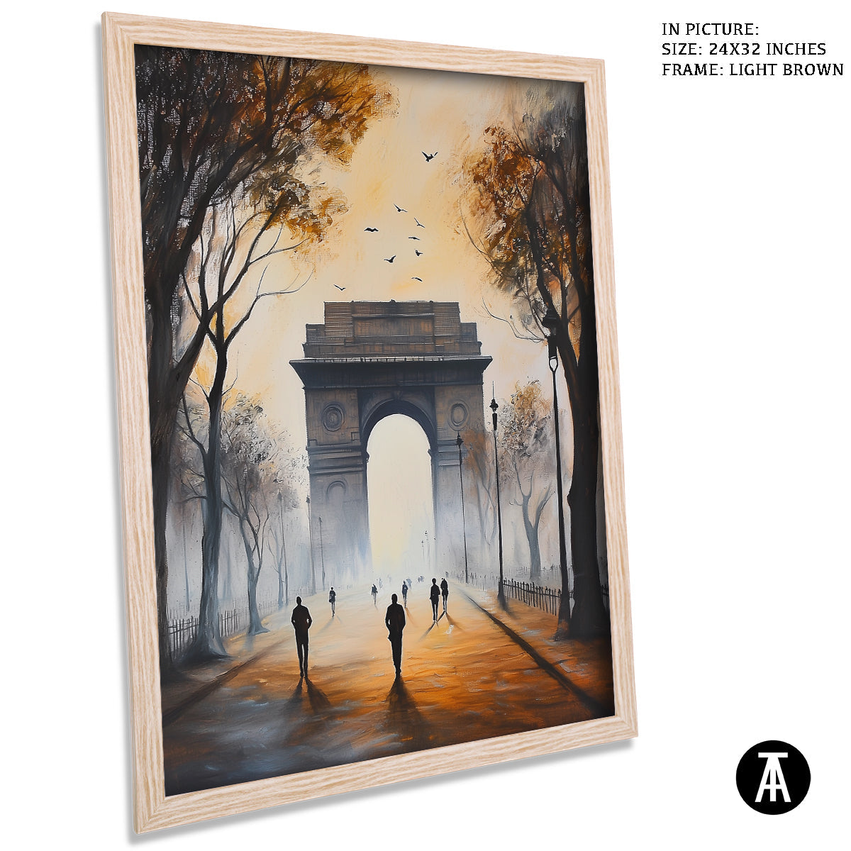 Artwork in Dark Brown Frame