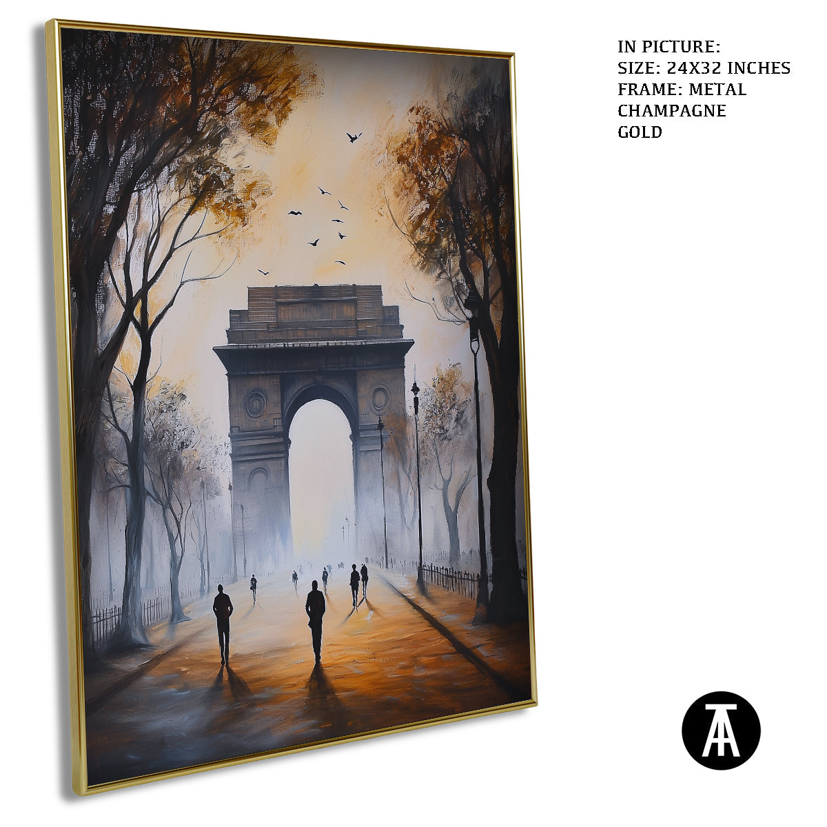 Artwork in Light Brown Frame