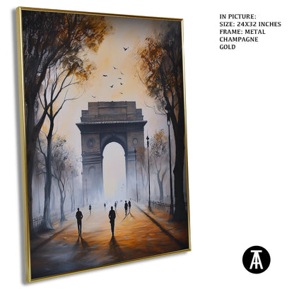 Artwork in Light Brown Frame