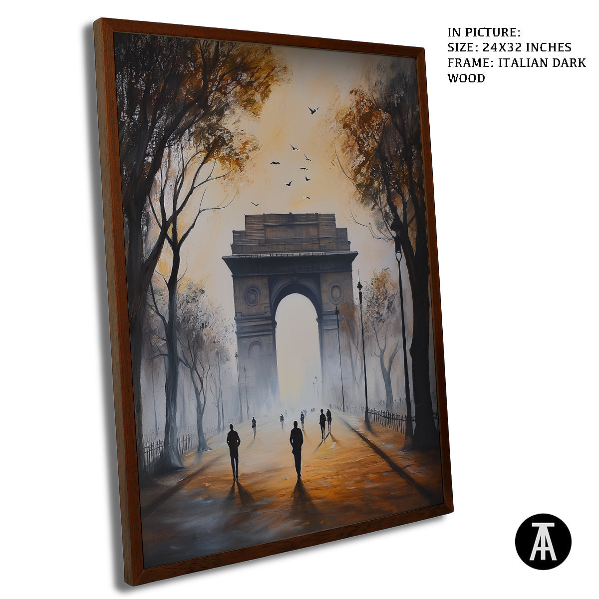 Artwork in Dark Wood Frame