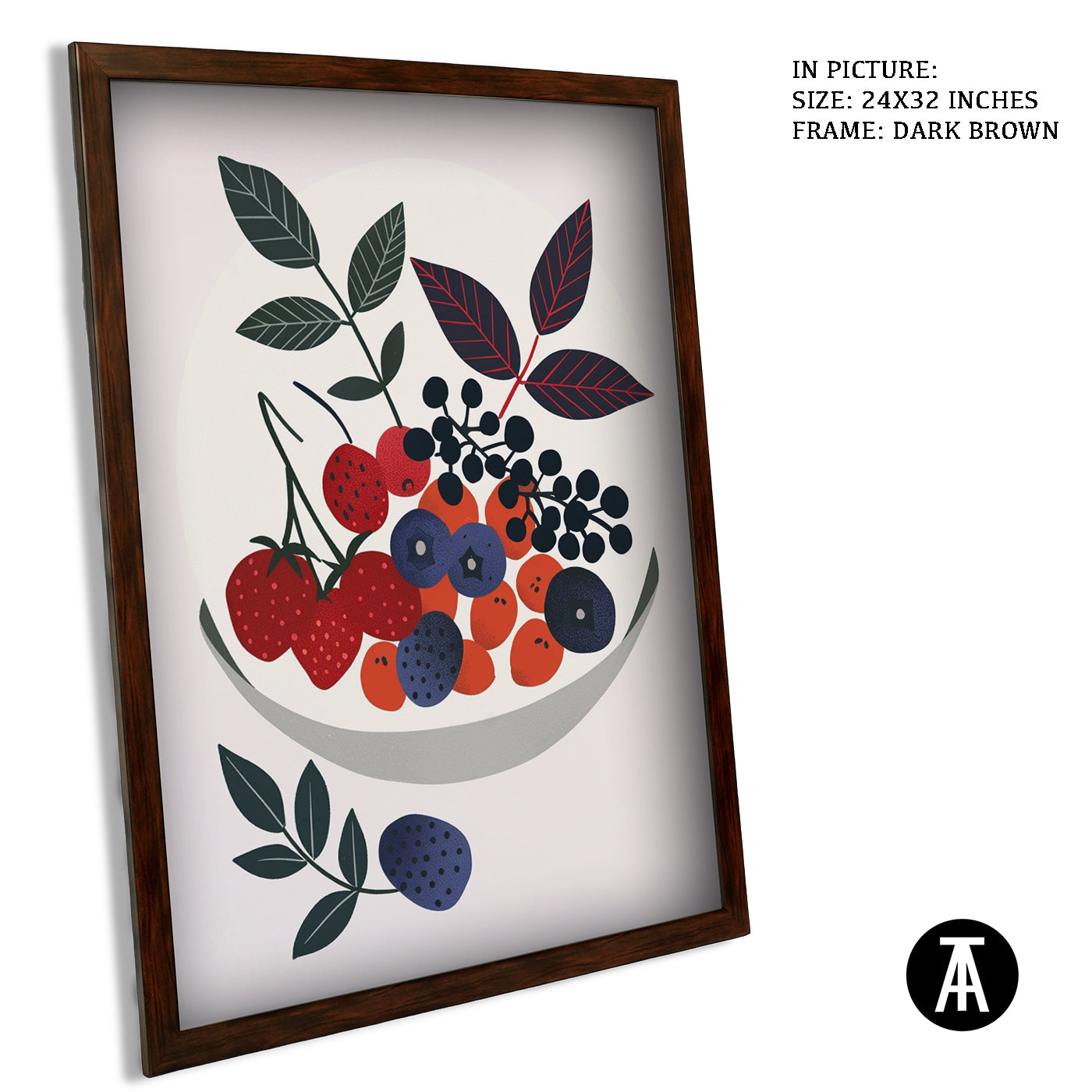 Artwork in Dark Brown Frame