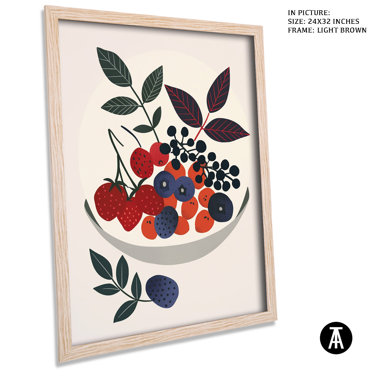 Artwork in Light Brown Frame