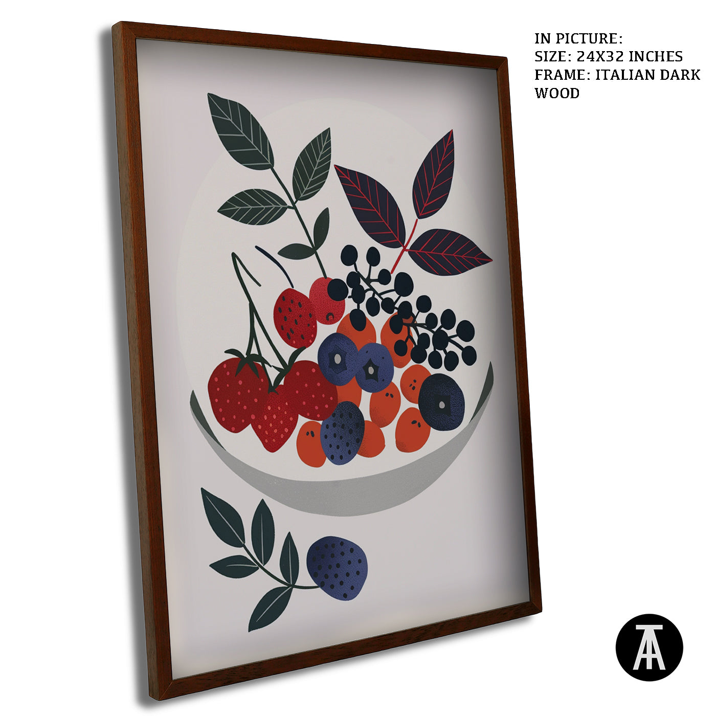 Artwork in Dark Wood Frame